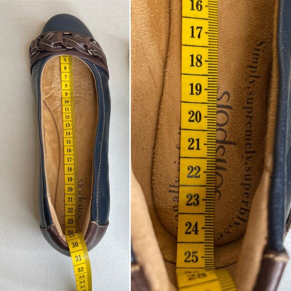 Comfortiva Softspots Posie Flats in Navy / Chocolate Size 8 - Picture 14 of 16